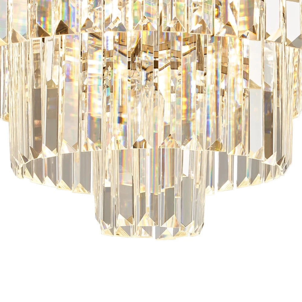 Arisha Modern LED Decorative Luxury Pendant Light Crystal Metal Black/Gold Ring Bedroom/Living Room