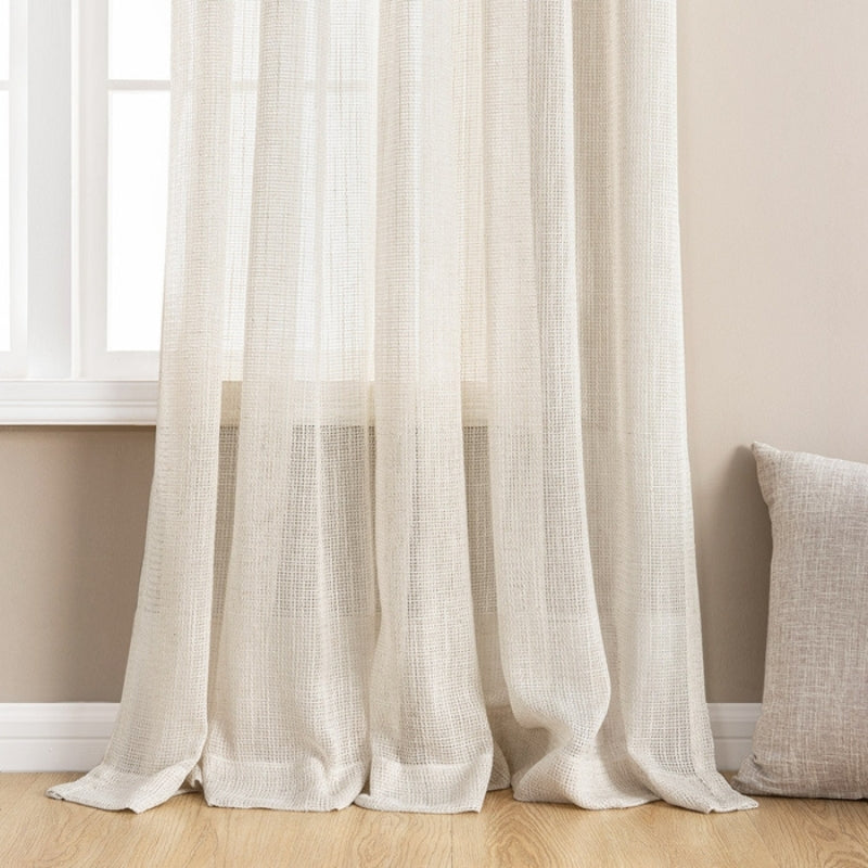 Eden Soft Weave Texture Sheer Curtains Linen Grommet