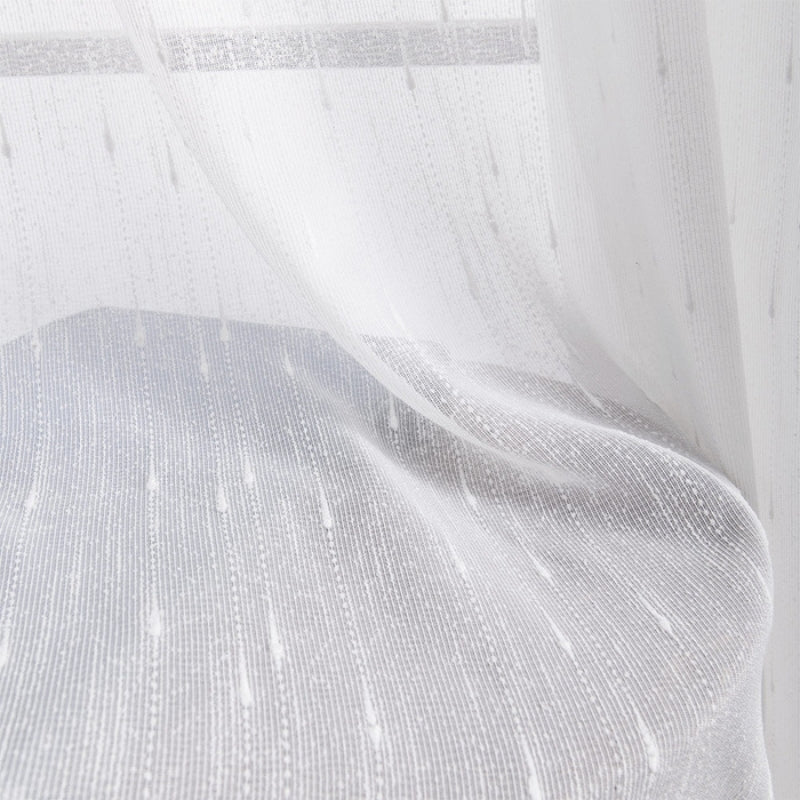 Cara Raindrop Texture Sheer Curtains Pleated