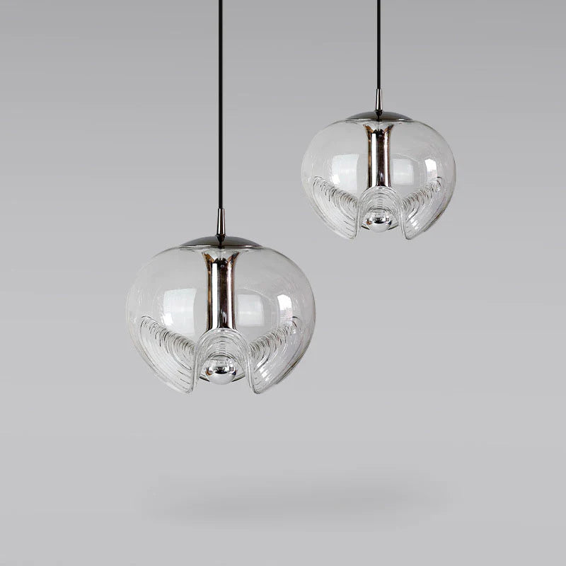 Hailie Design LED Globe Pendant Light Black Glass Bar Counter