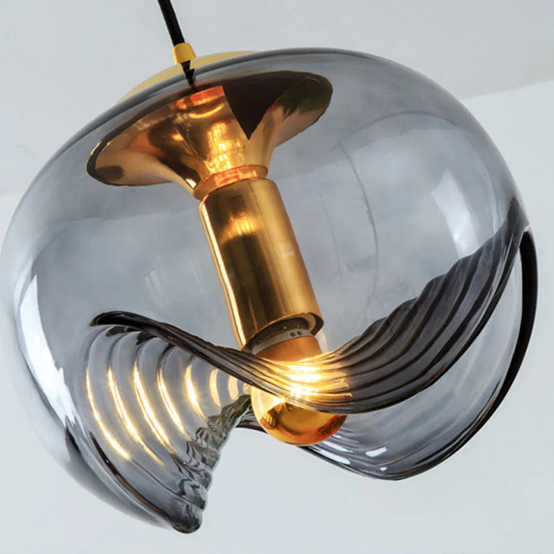 Hailie Design LED Globe Pendant Light Black Glass Bar Counter