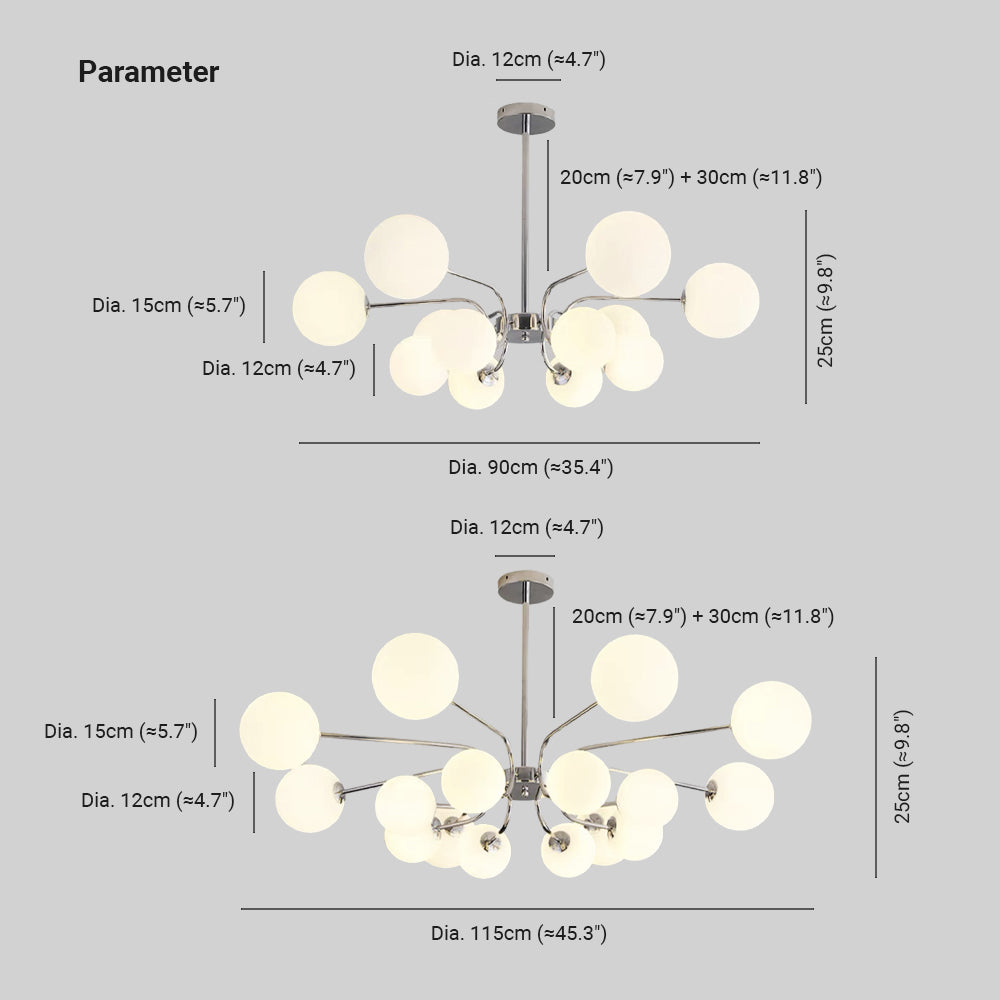 Valentina Modern LED Chandelier Chrome/Gold Living Room/Bedroom