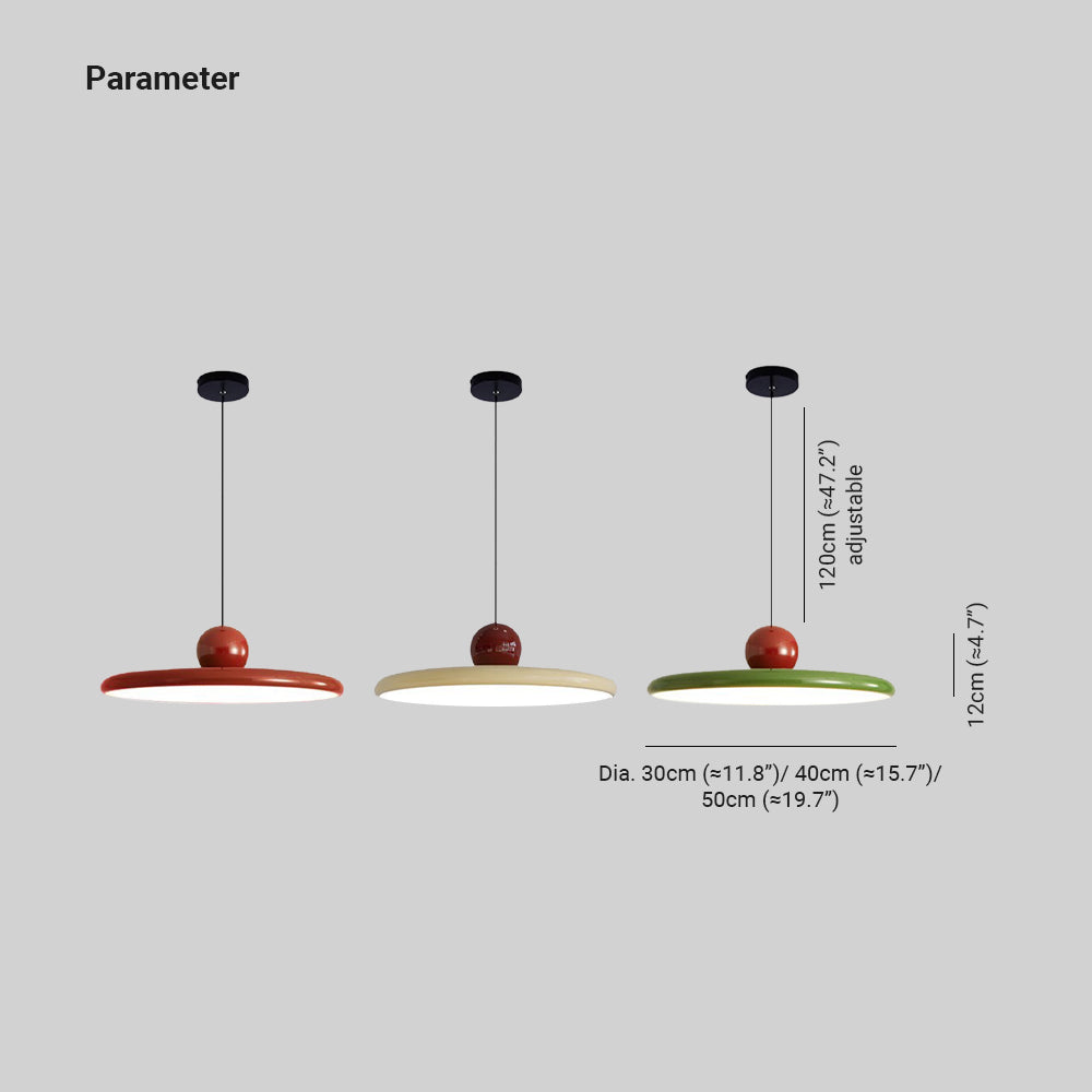 Morandi Nordic Saucer Metal Pendant Light Red/Cream/Green