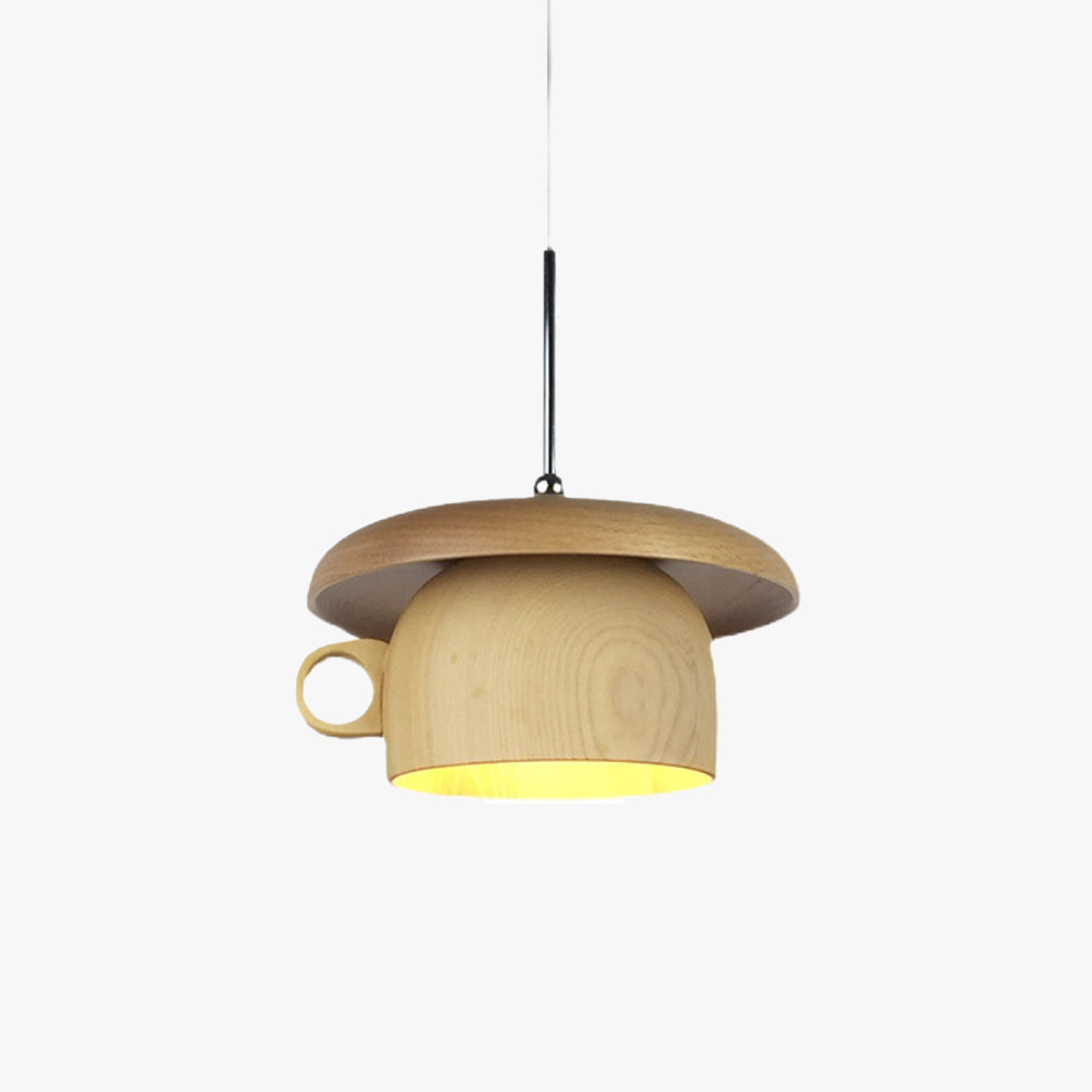 Hailie Vintage Wood Cup Pendant Light Bedroom