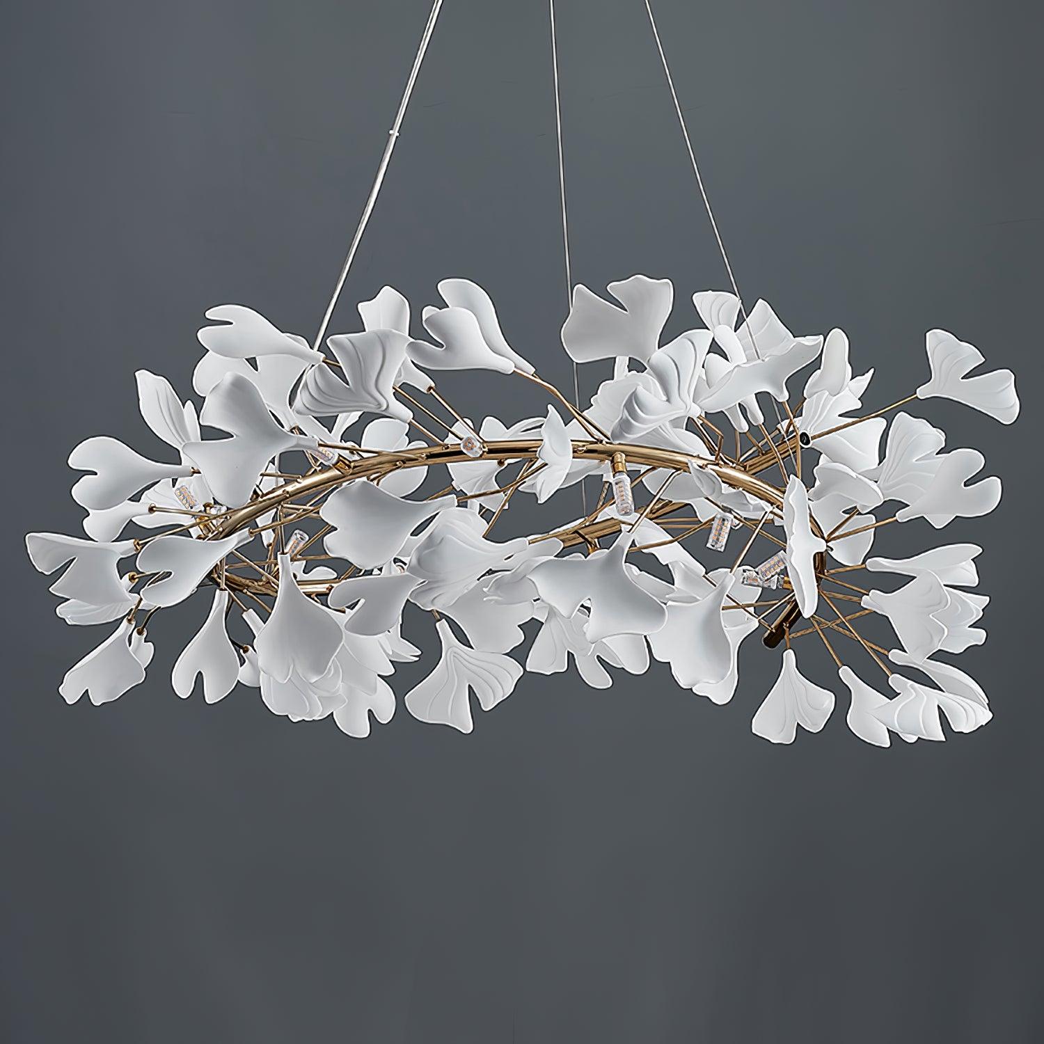 Olivia GinkLuxe Modern Golden LED Chandelier, Metal & Ceramic