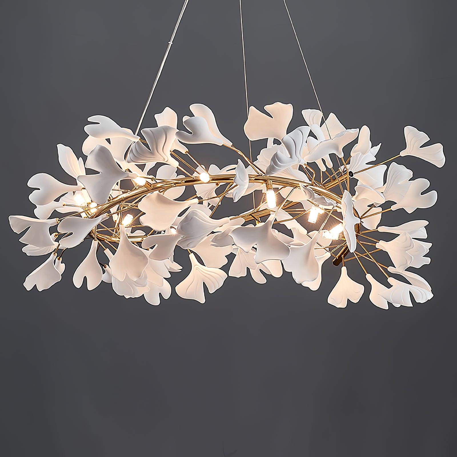 Olivia GinkLuxe Modern Golden LED Chandelier, Metal & Ceramic