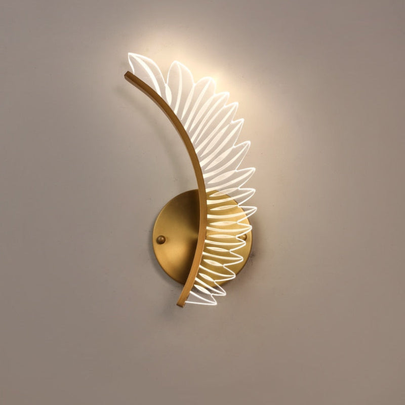 Kristy Modern Crystal Wall Lamp Gold Wings Design Sconce for Bedroom