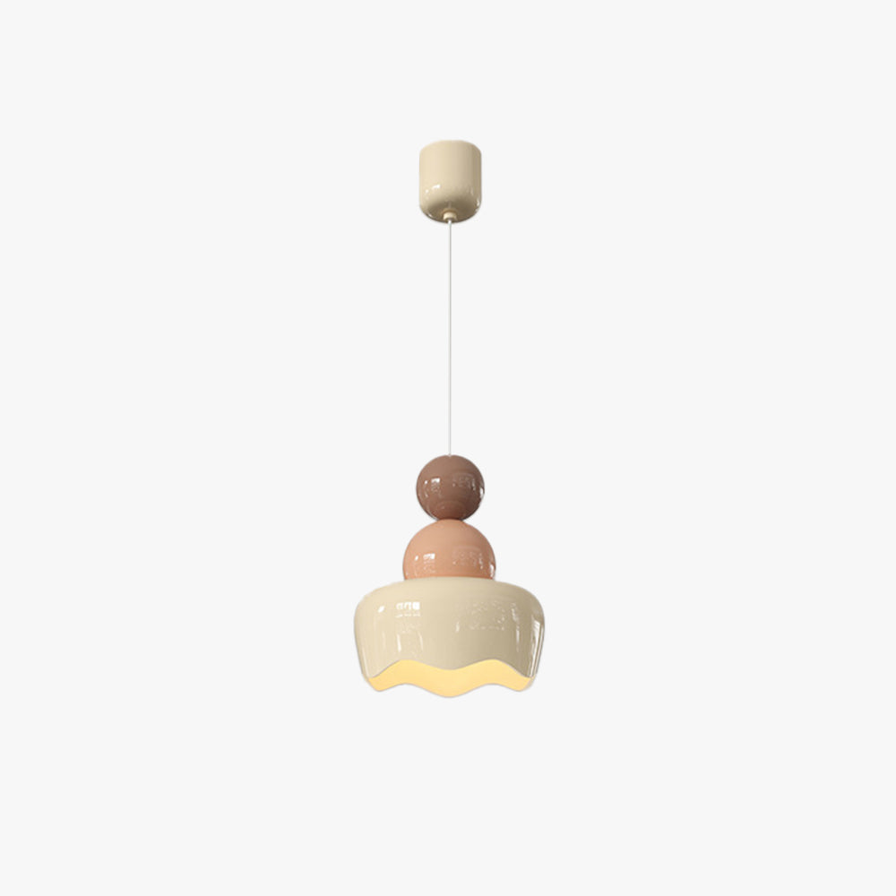 Morandi Sunny Rain Doll LED Pendant Light Cream Resin Bedroom