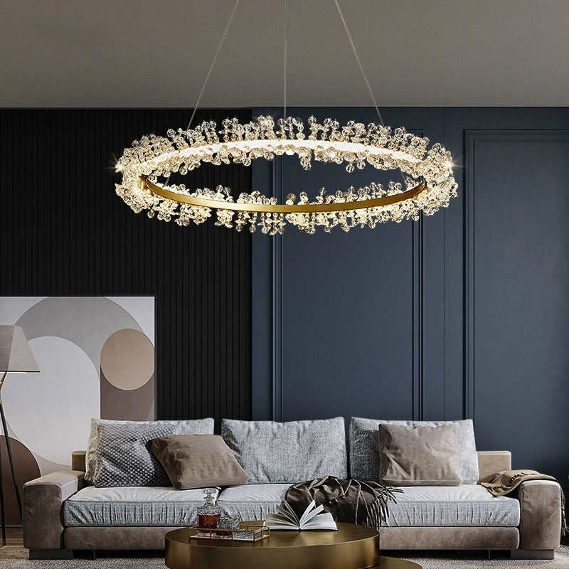 Kristy Luxury Circular Crystal Tassel Pendant Light