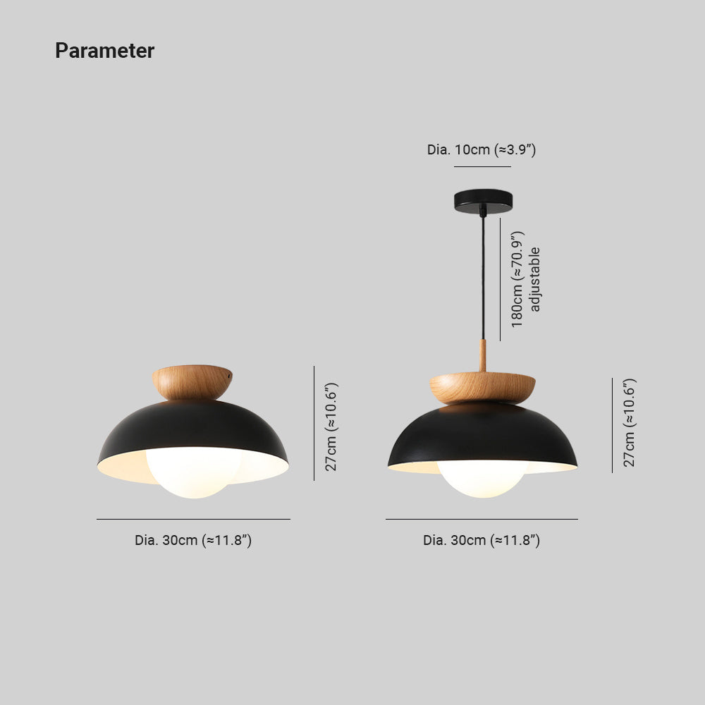 Ozawa Nordic Pendant Lights Wood/Metall Black Kitchen Balcony