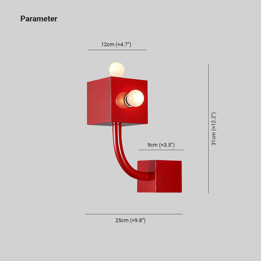 Fateh Modern Industrial LED Indoor Wall Lamp Red Living Room Bedroom