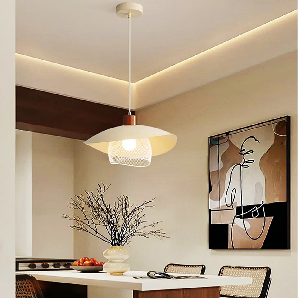 Eveline Modern LED Pendant Light Beige/Green/Wood Dining Room