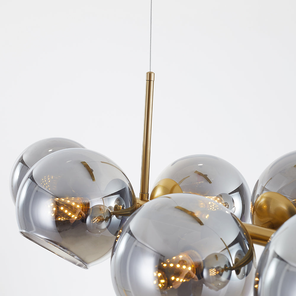 Valentina Modern Glass Globe Bubble Pendant Light Black/Gold