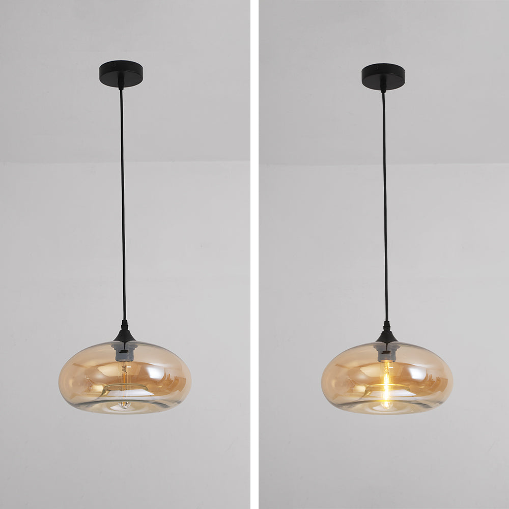 Hailie Modern Bread Shaped Glass Pendant Light, 6 Colour