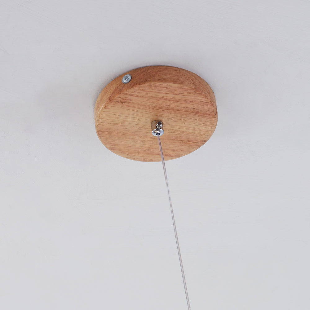 Valentina Glass Bubble Pendant Light Wood/Walnut