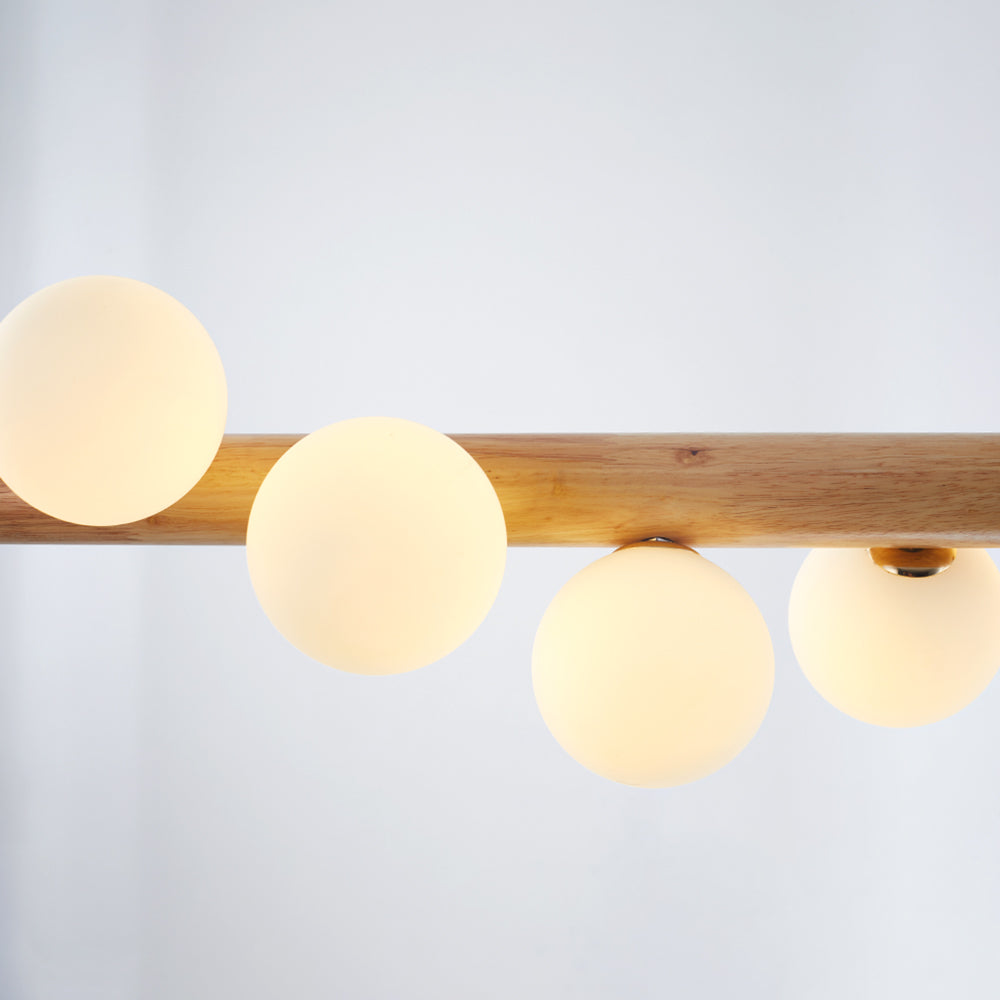 Valentina Glass Bubble Pendant Light Wood/Walnut