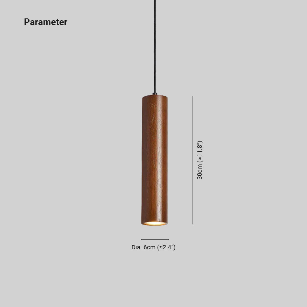 Ozawa Cylindrical Wood Pendant Light, for Bedroom & Kitchen Island