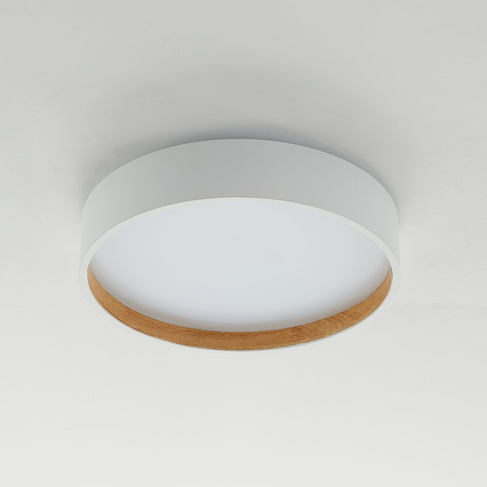Quinn Modern Round Flush Mount Ceiling Light, White/Grey/Black