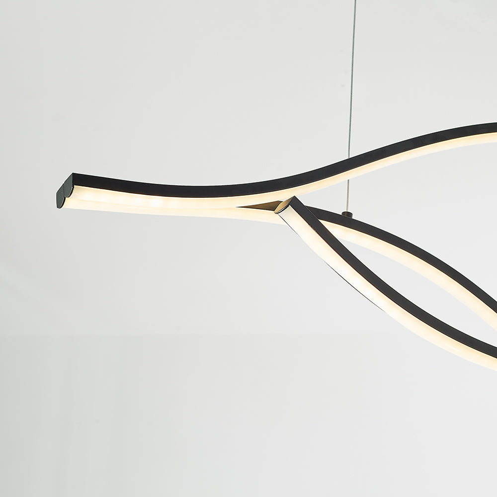 Louise Pendant Light, Multi-Curved, Black/Gold, Metal