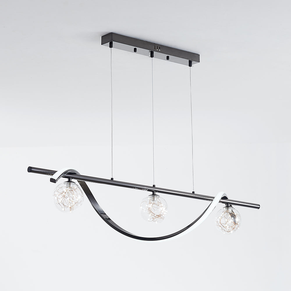 Louise Graceful Arc  with Glass Globes Pendant Light