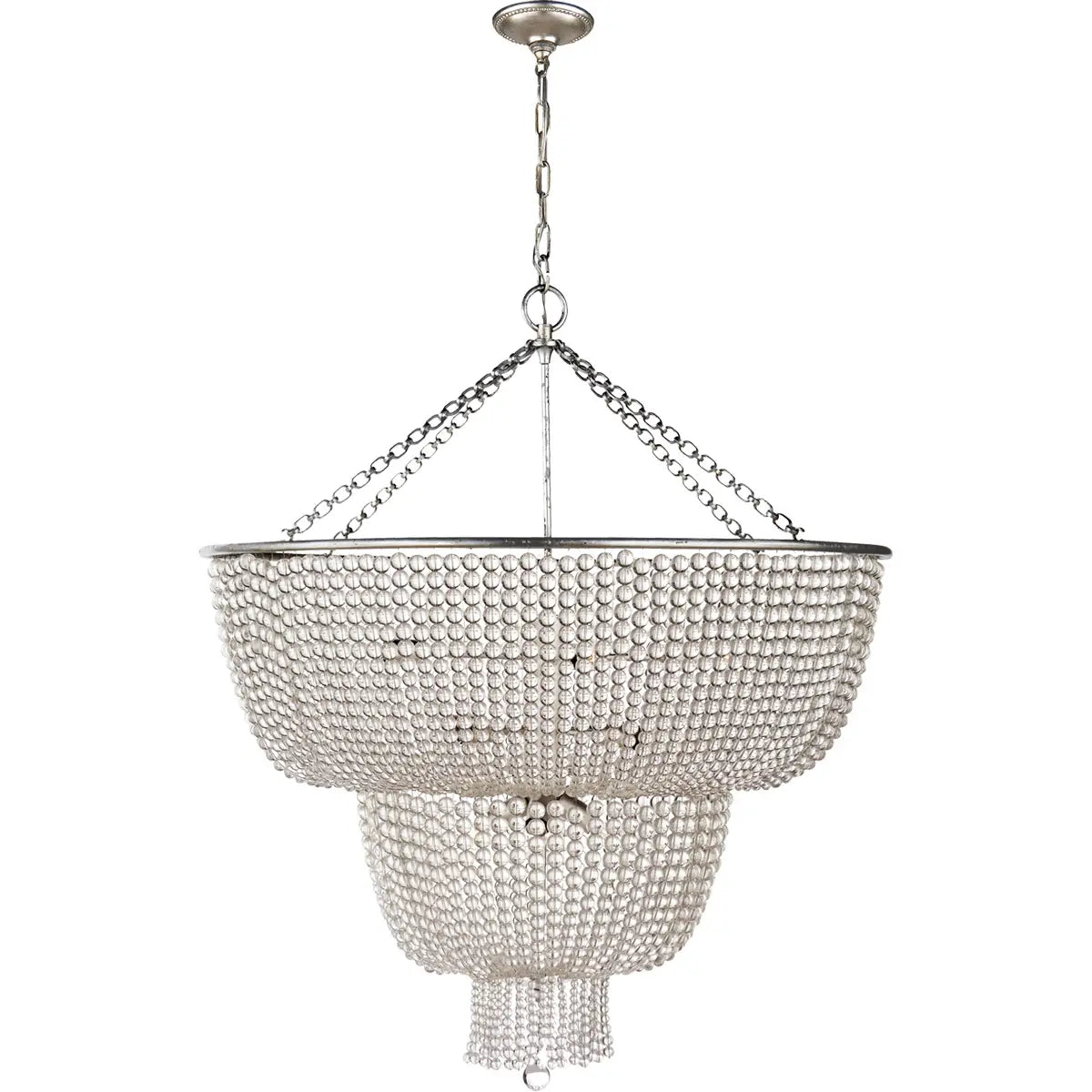 Alessio Vintage LED Pendant Light White/Clear Dining/Living Room Metal&Crystal