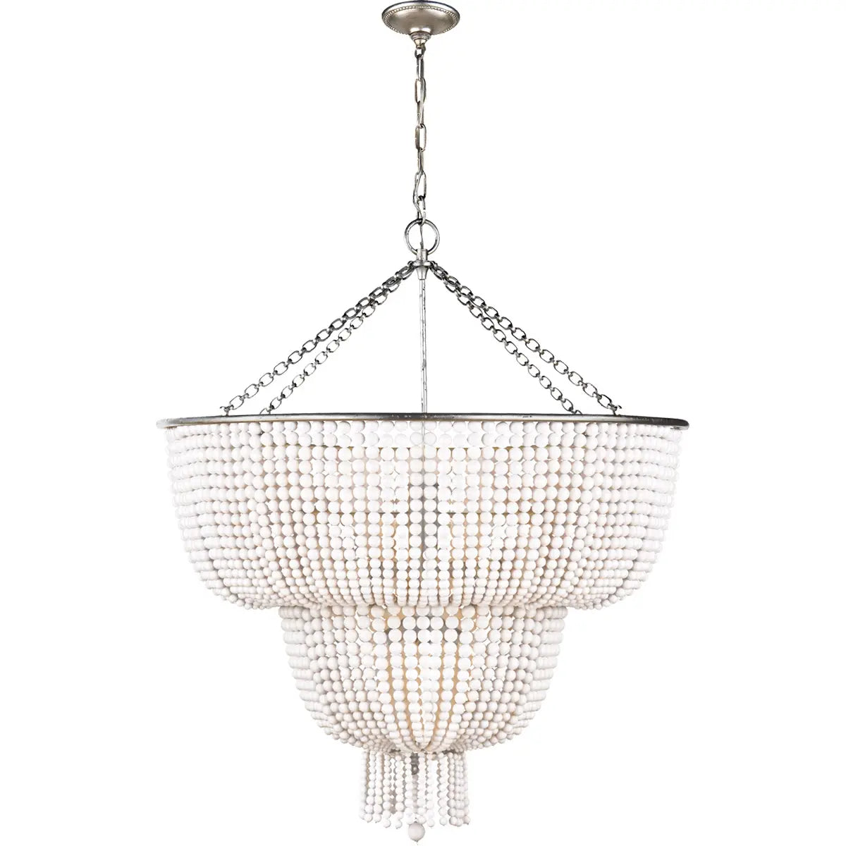 Alessio Vintage LED Pendant Light White/Clear Dining/Living Room Metal&Crystal