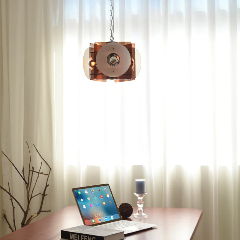 Hailie Design Pendant Light Brown Glass Dining Room/Living Room