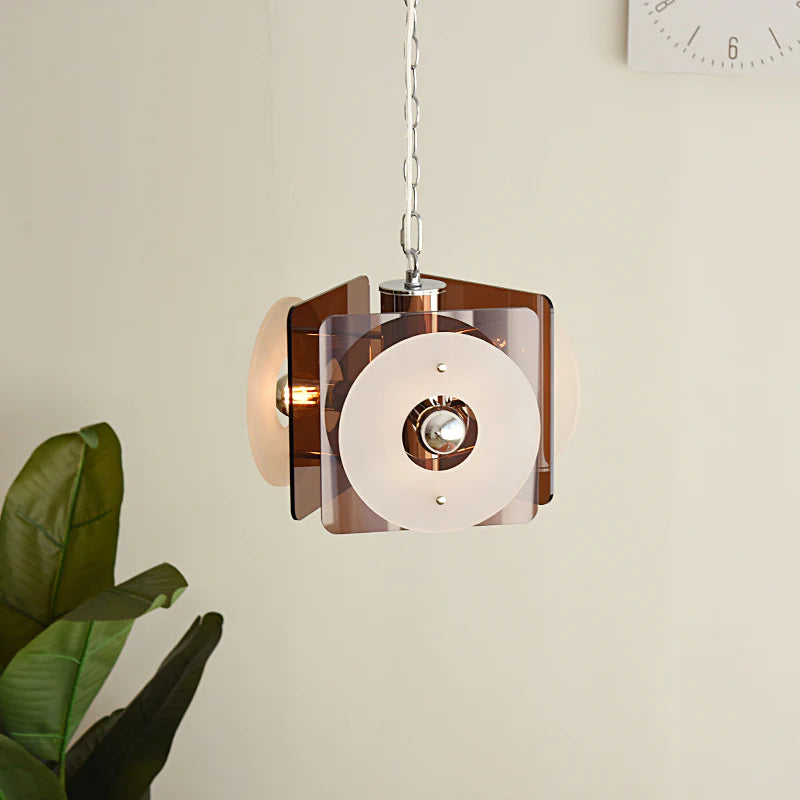 Hailie Design Pendant Light Brown Glass Dining Room/Living Room