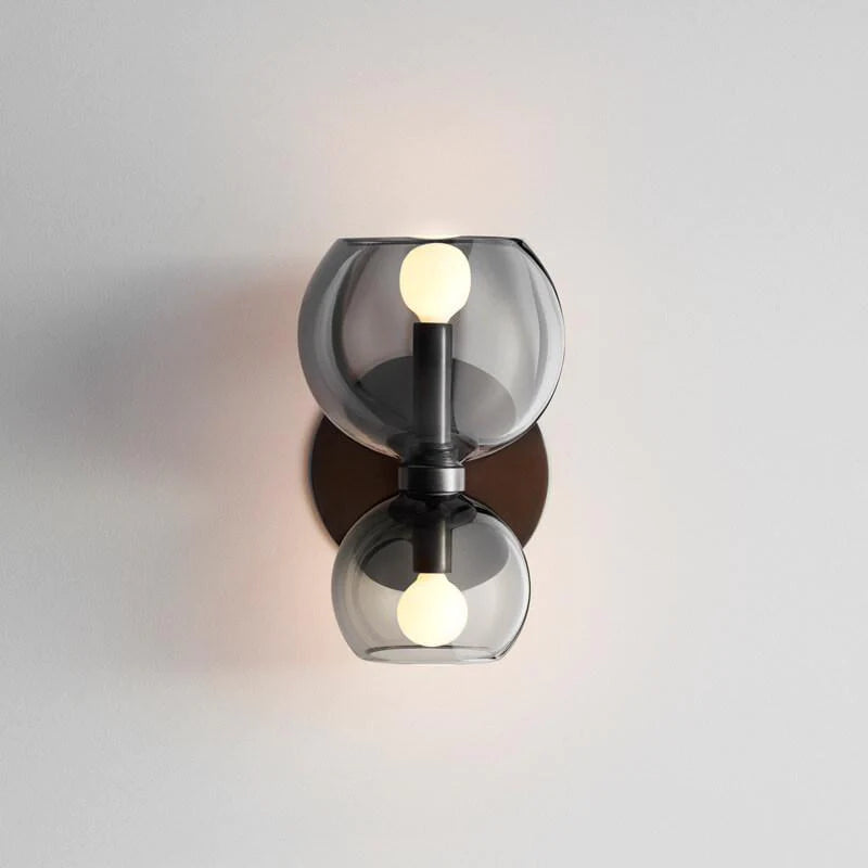 Valentina Modern Hourglass LED Wall Lamp Metal/Glass White Living Room
