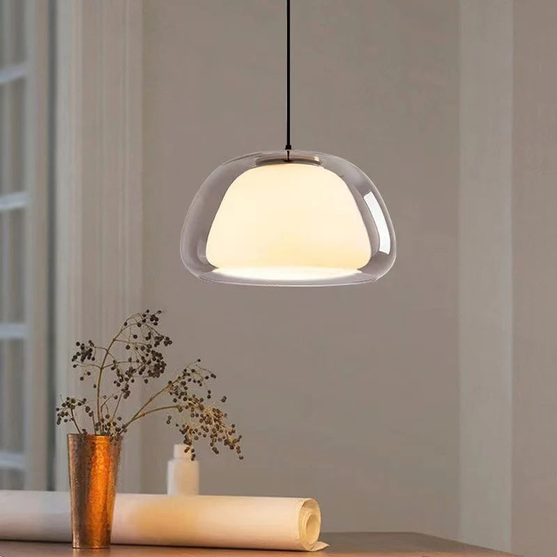 Hailie Modern LED Pendant Light Glass Metal Living Room