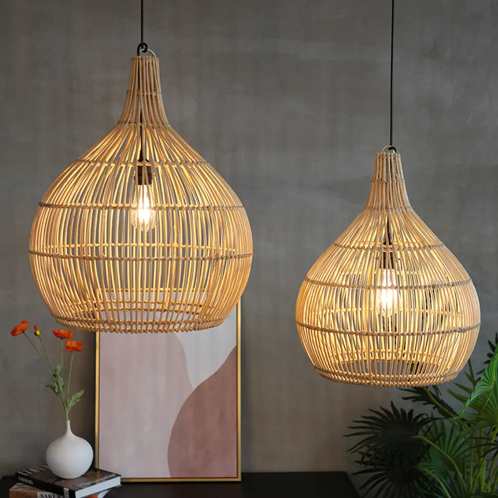 Muto Japanese Creative Pendant Light Rattan Dining Room/Bedroom