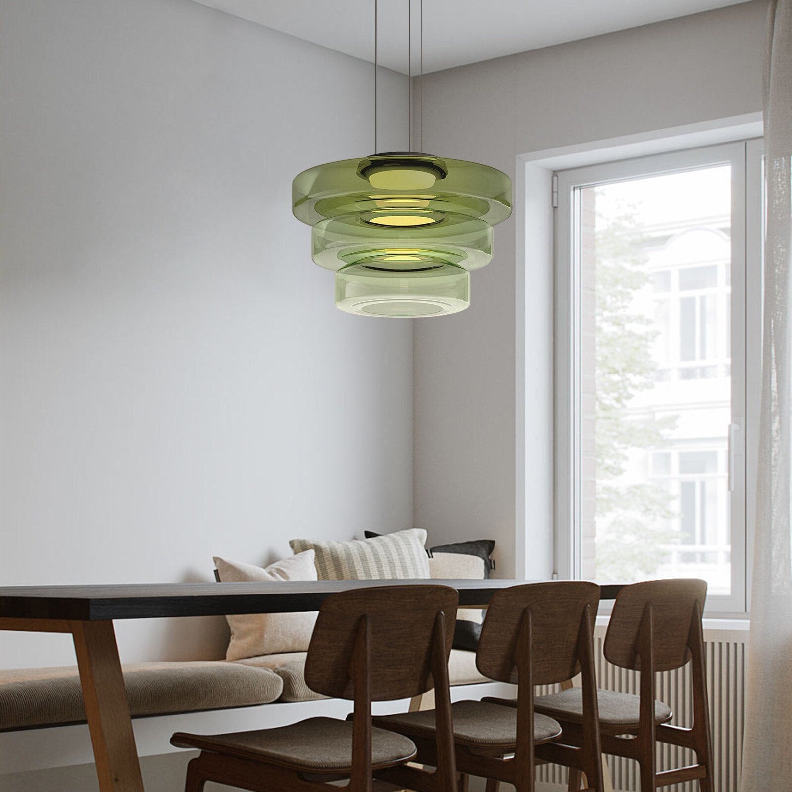 Hailie Modern Kitchen Island Glass Pendant Light