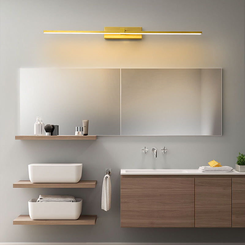 Leigh Modern Linear Golden Mirror Vanity Wall Lamp