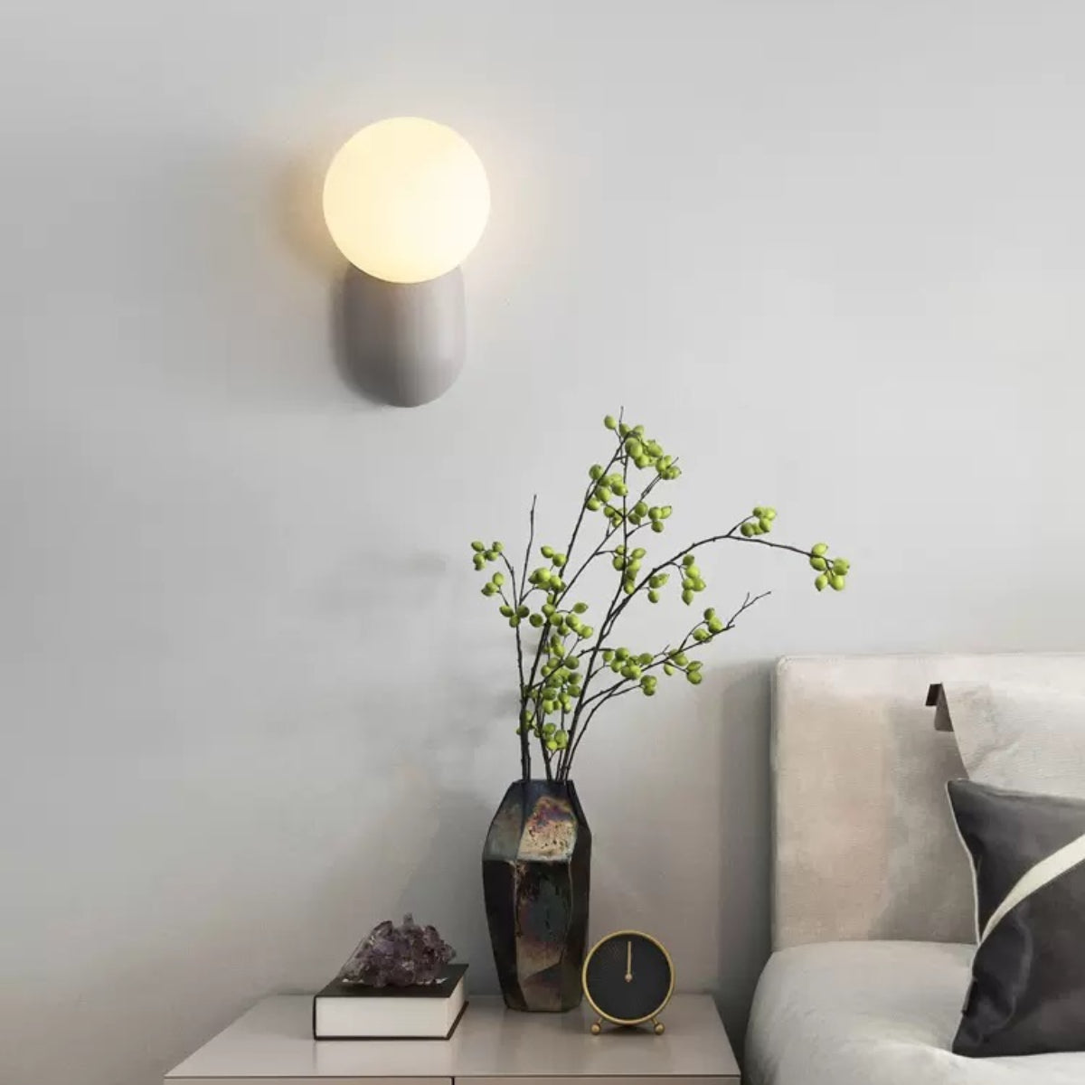 Hailie Modern LED Wall Lamp Indoor Lovely Resin Glass Black/White/Pink Bedroom/Bedside/Living Room
