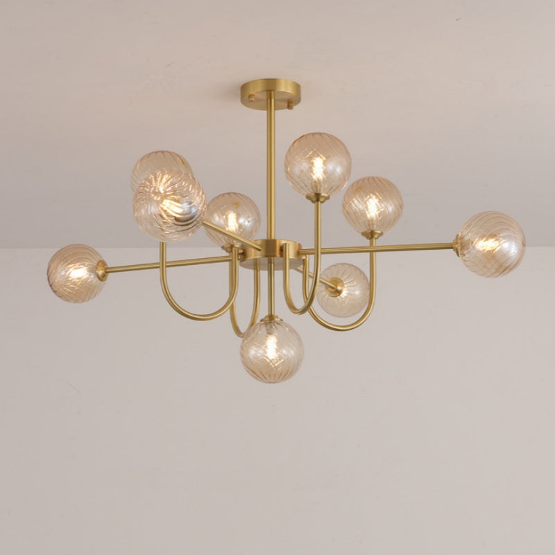 Valentina Modern LED Chandelier Gold Glass Living/Dining Room/Bedroom