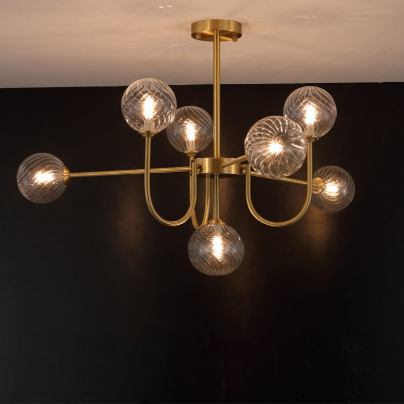 Valentina Modern LED Chandelier Gold Glass Living/Dining Room/Bedroom