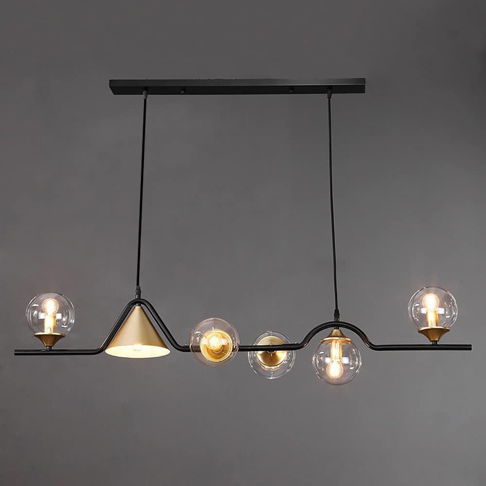 Edge Modern LED Pendant Light Black/Gold Glass Living Room/Bedroom