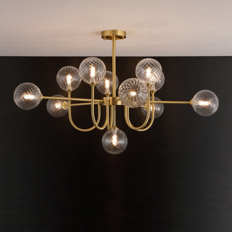 Valentina Modern LED Chandelier Gold Glass Living/Dining Room/Bedroom