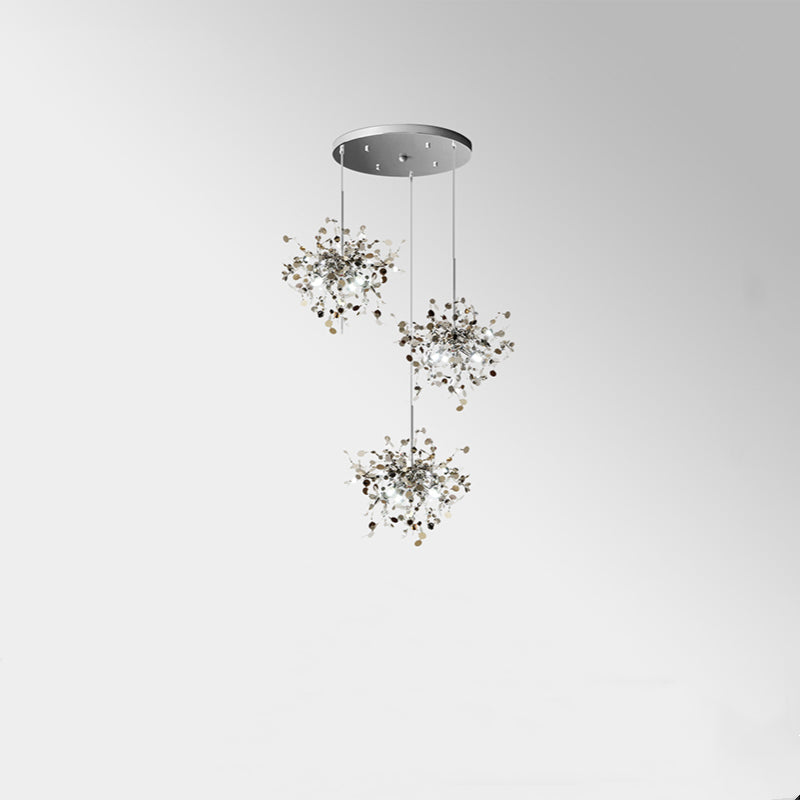 Olivia Artsy Classy Cluster Fireworks Pendant Light, Stainless steel