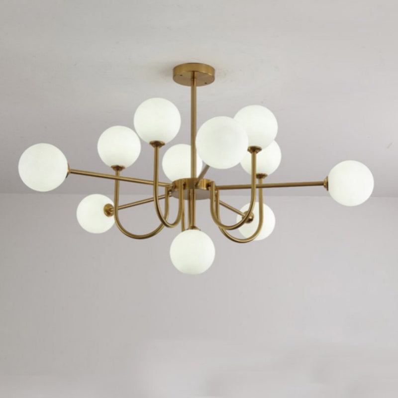 Valentina Modern LED Chandelier Gold Glass Living/Dining Room/Bedroom