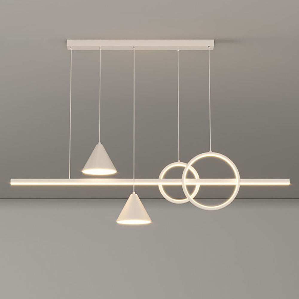 Edge Contemporary Geometric Style Linear Metal Pendant Light White/Black