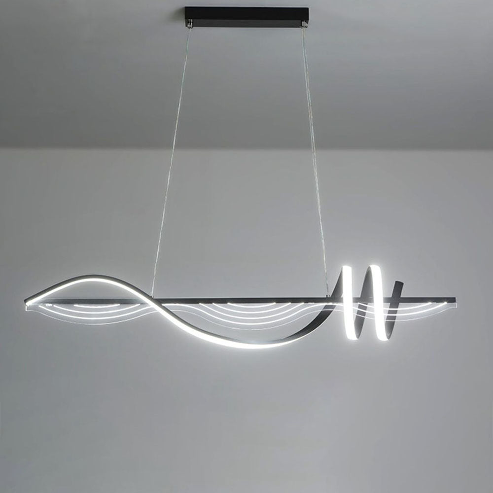 Louise Contemporary Style Linear Metal Pendant Light White/Black