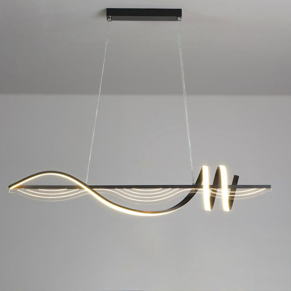 Louise Contemporary Style Linear Metal Pendant Light White/Black