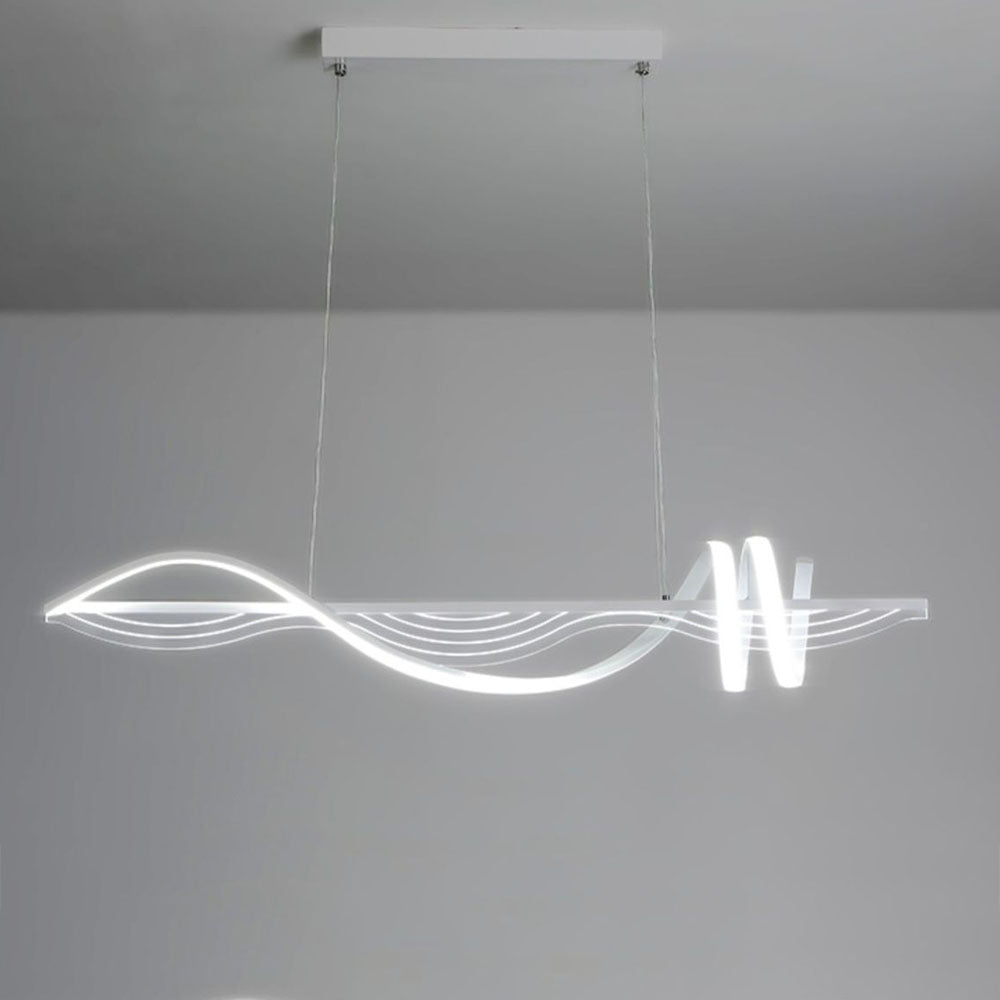 Louise Contemporary Style Linear Metal Pendant Light White/Black