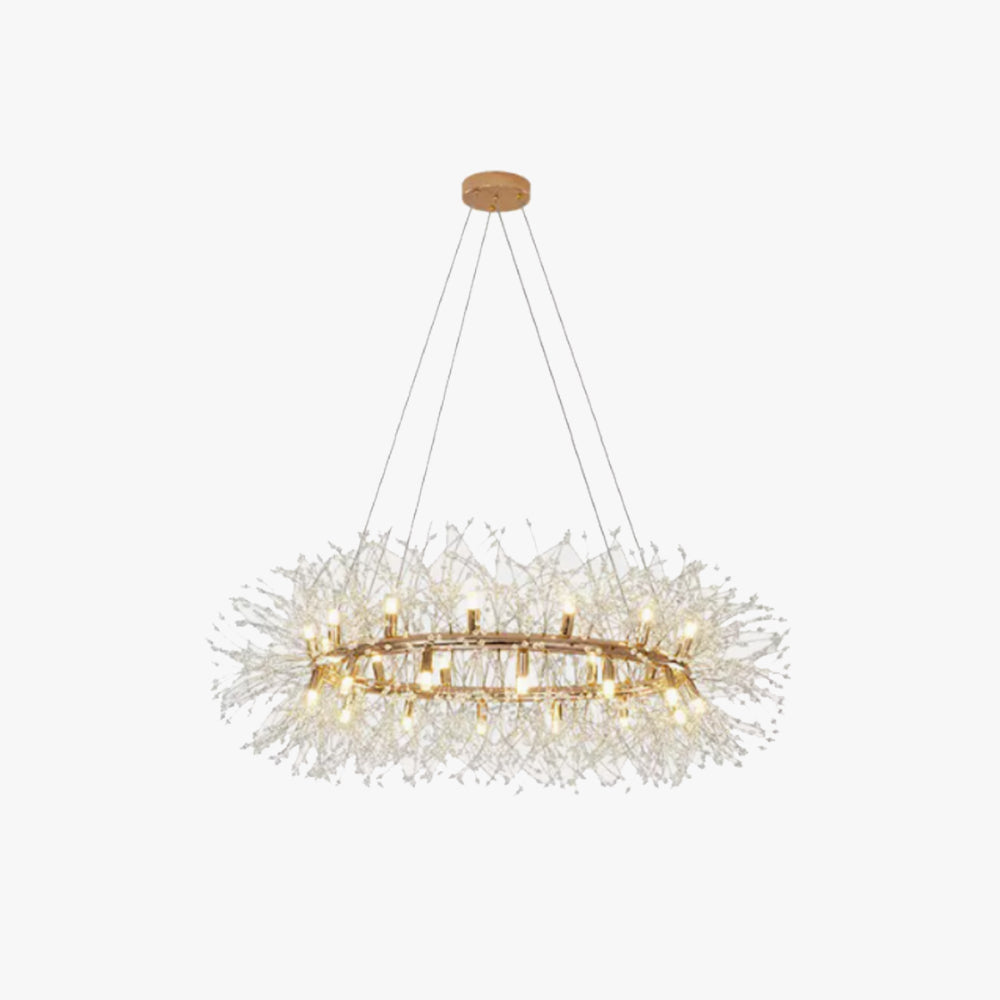 Lili Modern Dandelion LED Pendant Light Gold Metal/Crystal Bedroom/Living Room