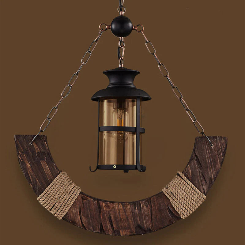 Austin Decorative Pendant Light Wood Brown Dining Room Living Room