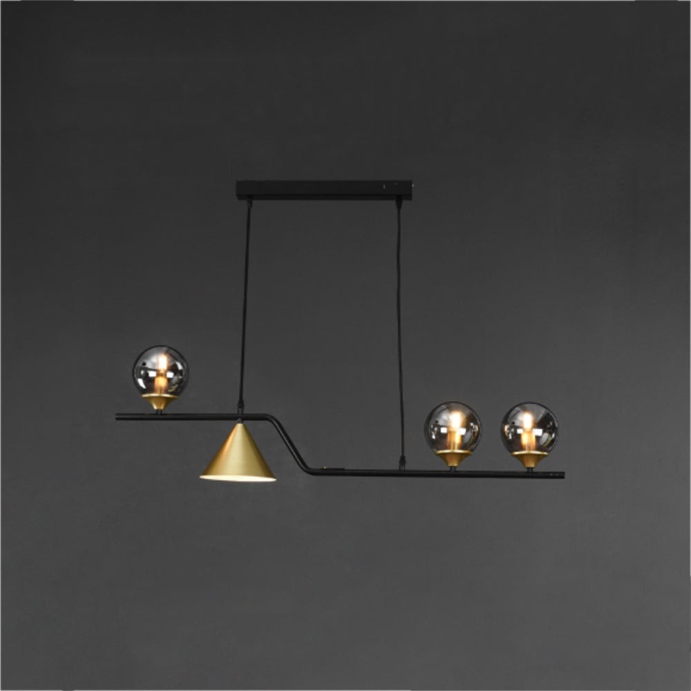 Edge Modern LED Pendant Light Black/Gold Glass Living Room/Bedroom