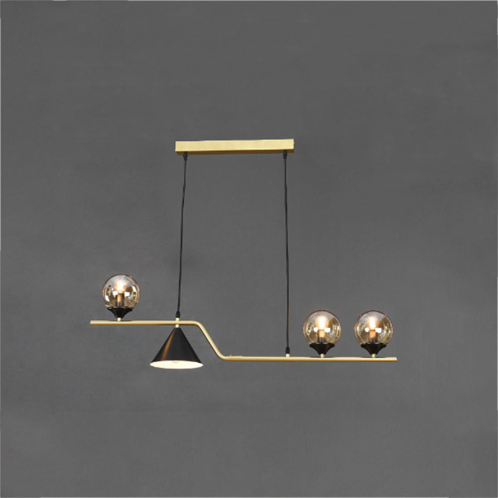 Edge Modern LED Pendant Light Black/Gold Glass Living Room/Bedroom