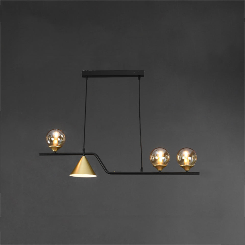 Edge Modern LED Pendant Light Black/Gold Glass Living Room/Bedroom