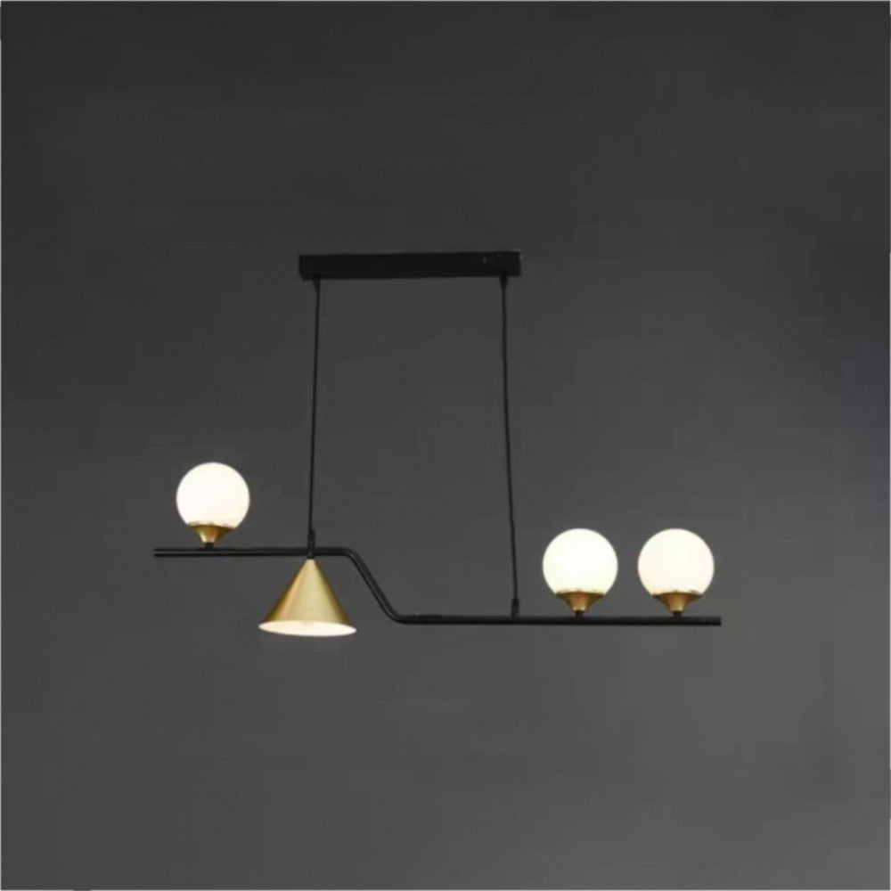 Edge Modern LED Pendant Light Black/Gold Glass Living Room/Bedroom